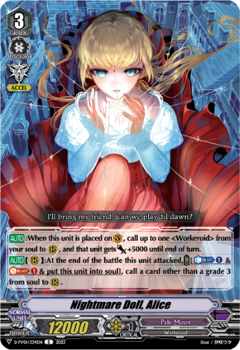 (334) Cardfight Vanguard History Collection Single: Nightmare Doll, Alice [V Format]  Common