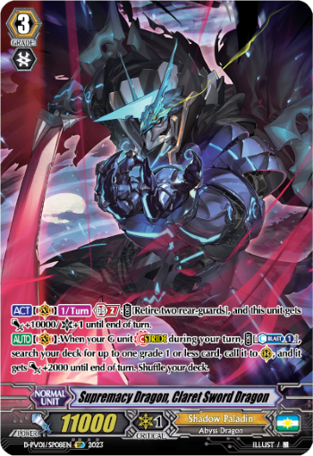 (SP08) Cardfight Vanguard History Collection Single: Supremacy Dragon, Claret Sword Dragon [P-Format] (V.2 - Special Parallel)  Special Parallel
