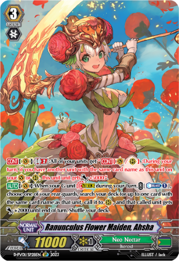 (SP28) Cardfight Vanguard History Collection Single: Ranunculus Flower Maiden, Ahsha [P-Format] (V.2 - Special Parallel)  Special Parallel