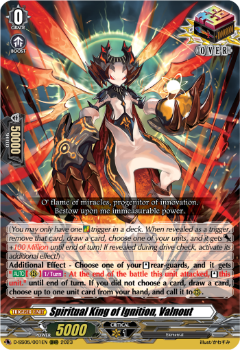 (001) Cardfight Vanguard Festival Booster 2023 Single: Spiritual King of Ignition, Valnout [D-Format]  Feature Rare