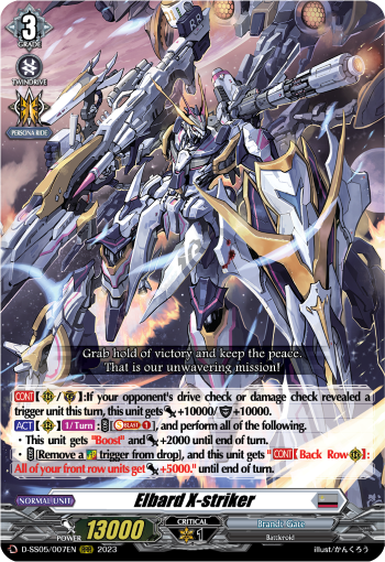 (007) Cardfight Vanguard Festival Booster 2023 Single: Elbard X-striker [D-Format] (V.1 - Triple Rare)  Triple Rare