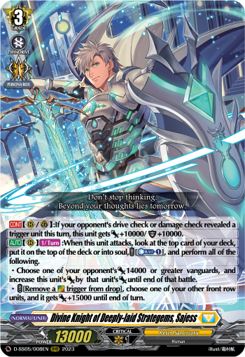 (008) Cardfight Vanguard Festival Booster 2023 Single: Divine Knight of Deeply-laid Strategems, Sajess [D-Format] (V.1 - Triple Rare)  Triple Rare