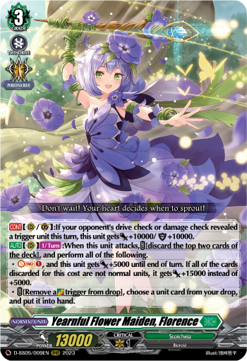 (009) Cardfight Vanguard Festival Booster 2023 Single: Yearnful Flower Maiden, Florence [D-Format] (V.1 - Triple Rare)  Triple Rare