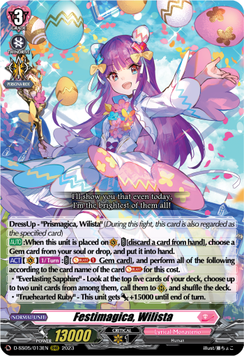 (013) Cardfight Vanguard Festival Booster 2023 Single: Festimagica, Wilista [D-Format] (V.1 - Triple Rare)  Triple Rare