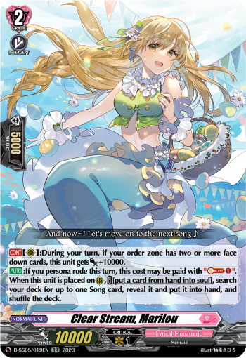 (019) Cardfight Vanguard Festival Booster 2023 Single: Clear Stream, Marilou [D-Format]  Double Rare
