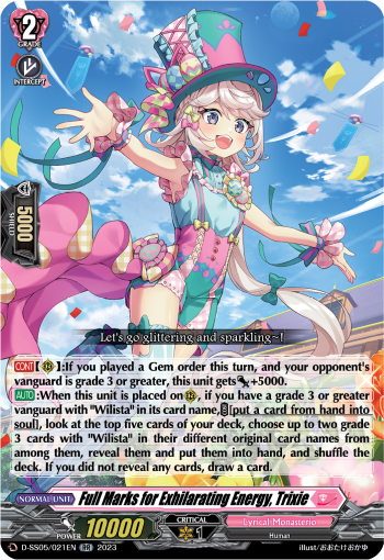 (021) Cardfight Vanguard Festival Booster 2023 Single: Full Marks for Exhilarating Energy, Trixie [D-Format]  Double Rare