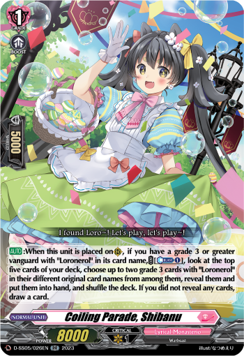 (026) Cardfight Vanguard Festival Booster 2023 Single: Coiling Parade, Shibanu [D-Format]  Double Rare