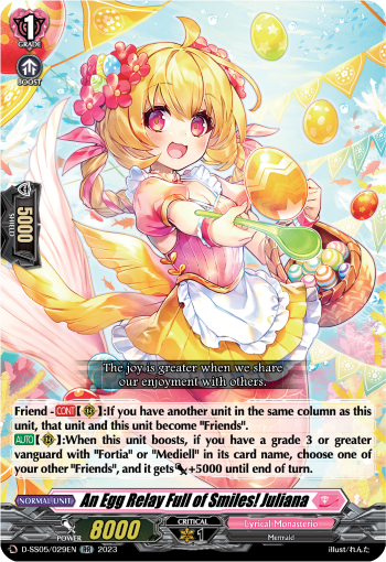 (029) Cardfight Vanguard Festival Booster 2023 Single: An Egg Relay Full of Smiles! Juliana [D-Format]  Double Rare