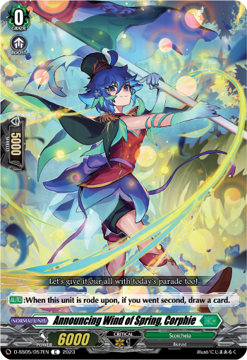 (057) Cardfight Vanguard Festival Booster 2023 Single: Announcing Wind of Spring, Corphie [D Format]  Common