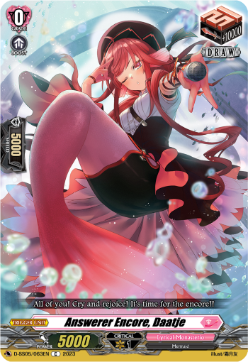 (063) Cardfight Vanguard Festival Booster 2023 Single: Answerer Encore, Daatje [D-Format]  Common