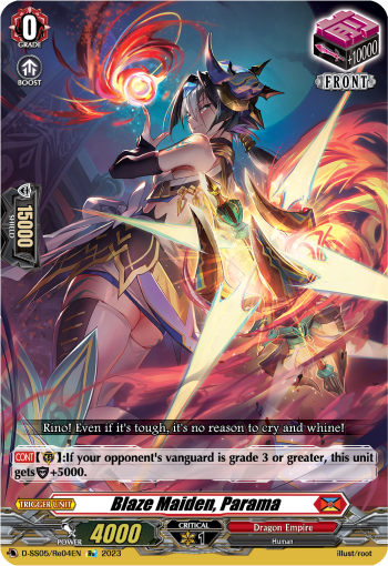 (Re04) Cardfight Vanguard Festival Booster 2023 Single: Blaze Maiden, Parama [D Format]  Feature Rare