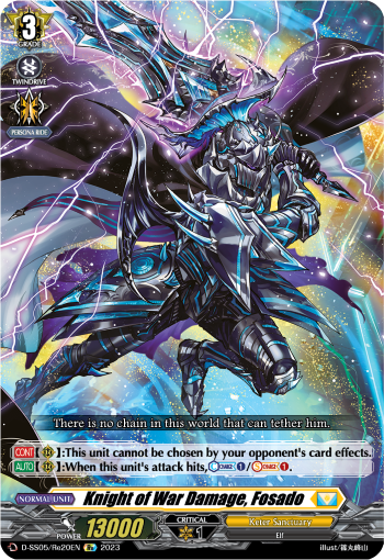 (Re20) Cardfight Vanguard Festival Booster 2023 Single: Knight of War Damage, Fosado [D Format]  Feature Rare