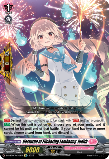 (Re35) Cardfight Vanguard Festival Booster 2023 Single: Nocturne of Flickering Lambency, Judith [D Format]  Feature Rare