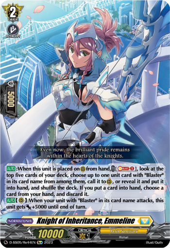 (Re44) Cardfight Vanguard Festival Booster 2023 Single: Knight of Inheritance, Emmeline [D Format]  Feature Rare