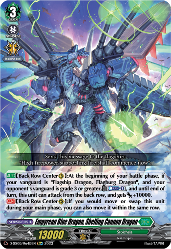 (Re45) Cardfight Vanguard Festival Booster 2023 Single: Empyrean Blue Dragon, Shelling Cannon Dragon [D Format]  Feature Rare