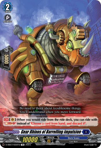 (002) Cardfight Vanguard Stand Up Deckset Favrneel Single: Gear Rhinos of Barrelling Impulsion [D-Format]  Trial Deck
