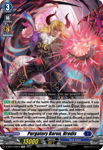 (008) Cardfight Vanguard Stand Up Deckset Favrneel Single: Purgatory Baron, Hrodis [D-Format]  Trial Deck