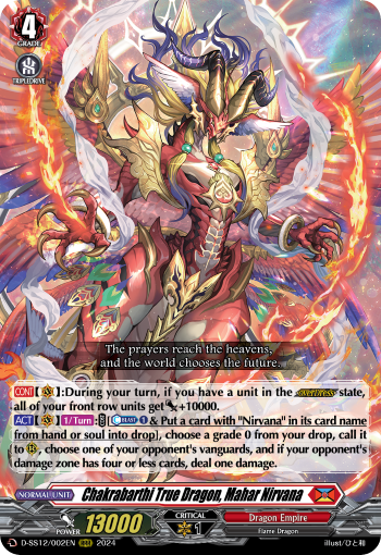 (002) Cardfight Vanguard Triple Drive Booster Single: Chakrabarthi True Dragon, Mahar Nirvana [D Format]  Triple Rare