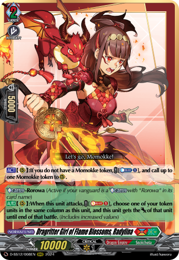 (008) Cardfight Vanguard Triple Drive Booster Single: Dragritter Girl of Flame Blossoms, Radylina [D Format]  Triple Rare