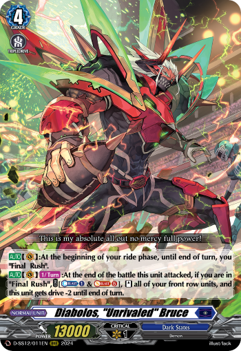 (011) Cardfight Vanguard Triple Drive Booster Single: Diabolos, Unrivaled Bruce [D Format]  Triple Rare