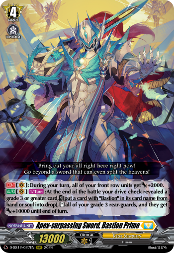 (027) Cardfight Vanguard Triple Drive Booster Single: Apex-surpassing Sword, Bastion Prime [D Format]  Triple Rare