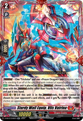 (048) Cardfight Vanguard Triple Drive Booster Single: Sturdy Wall Equip, Vils Vairina [D Format]  Double Rare