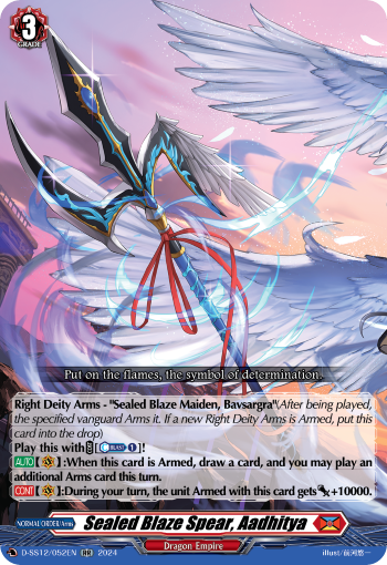 (052) Cardfight Vanguard Triple Drive Booster Single: Sealed Blaze Spear, Aadhitya [D Format]  Double Rare