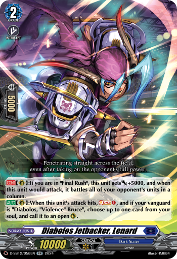 (058) Cardfight Vanguard Triple Drive Booster Single: Diabolos Jetbacker, Lenard [D Format]  Double Rare