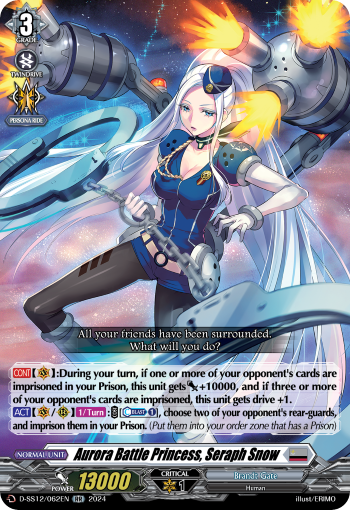(062) Cardfight Vanguard Triple Drive Booster Single: Aurora Battle Princess, Seraph Snow [D Format] (V.1 - Double Rare)  Double Rare