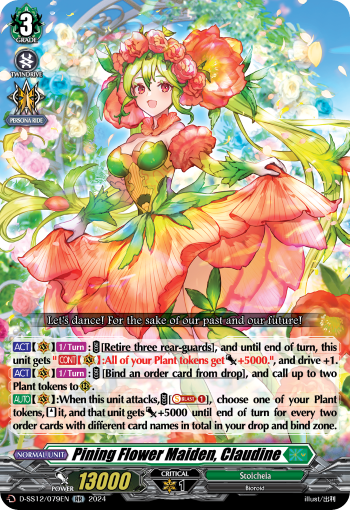 (079) Cardfight Vanguard Triple Drive Booster Single: Pining Flower Maiden, Claudine [D-Format]  Double Rare