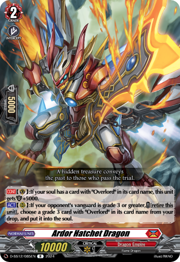 (085) Cardfight Vanguard Triple Drive Booster Single: Ardor Hatchet Dragon [D Format]  Rare