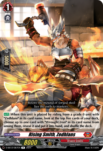 (087) Cardfight Vanguard Triple Drive Booster Single: Rising Smith, Zedhlans [D-Format]  Rare