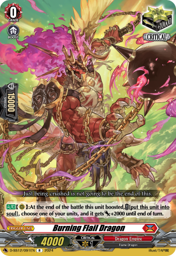 (091) Cardfight Vanguard Triple Drive Booster Single: Burning Flail Dragon [D Format]  Rare
