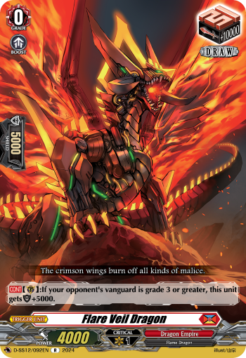 (092) Cardfight Vanguard Triple Drive Booster Single: Flare Veil Dragon [D Format]  Rare