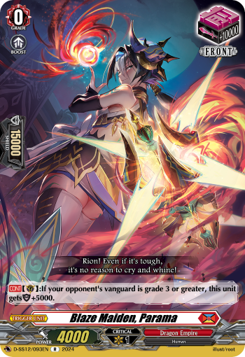 (093) Cardfight Vanguard Triple Drive Booster Single: Blaze Maiden, Parama [D Format]  Rare