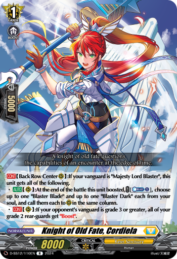 (110) Cardfight Vanguard Triple Drive Booster Single: Knight of Old Fate, Cordiela [D Format]  Rare