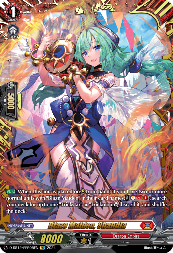 (FFR05) Cardfight Vanguard Triple Drive Booster Single: Blaze Maiden, Shahdia [D Format]  Double Frame Rare