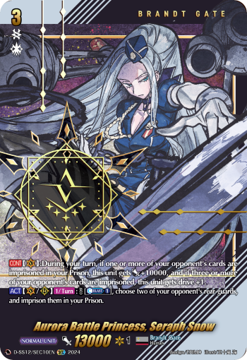 (SEC10) Cardfight Vanguard Triple Drive Booster Single: Aurora Battle Princess, Seraph Snow [D Format] (V.2 - Secret Rare)  Secret Rare