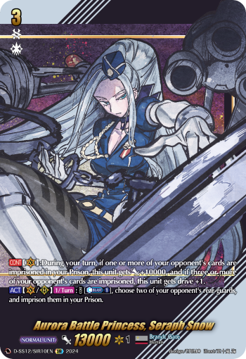 (SIR10) Cardfight Vanguard Triple Drive Booster Single: Aurora Battle Princess, Seraph Snow [D Format] (V.3 - Feature Rare)  Feature Rare