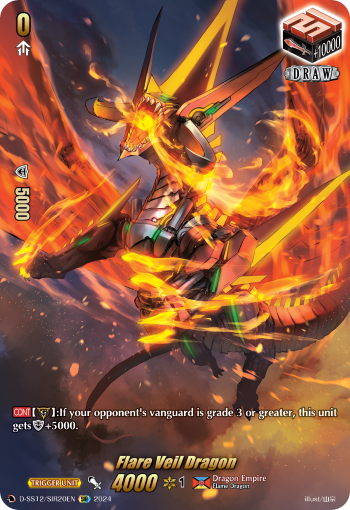 (SIR20) Cardfight Vanguard Triple Drive Booster Single: Flare Veil Dragon [D Format] (V.2 - Feature Rare)  Feature Rare