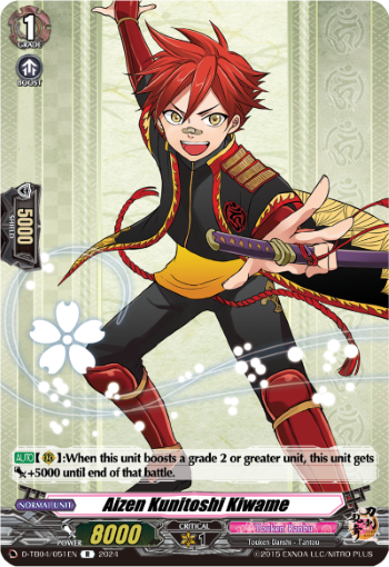 (051) Cardfight Vanguard Touken Ranbu ONLINE 2023 Single: Aizen Kunitoshi Kiwame [D-Format] (V.1 - Rare)  Rare
