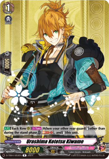 (053) Cardfight Vanguard Touken Ranbu ONLINE 2023 Single: Urashima Kotetsu Kiwame [D-Format] (V.1 - Rare)  Rare