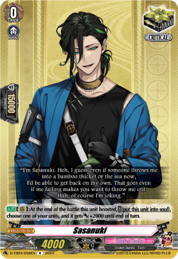 (058) Cardfight Vanguard Touken Ranbu ONLINE 2023 Single: Sasanuki [D-Format] (V.1 - Rare)  Rare