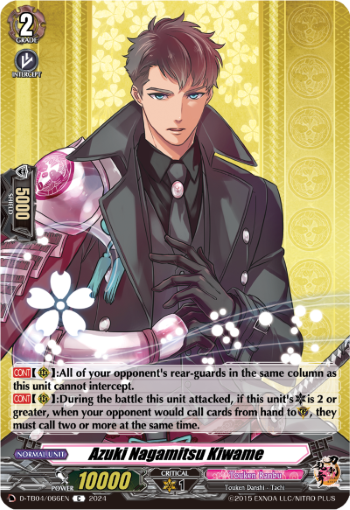 (066) Cardfight Vanguard Touken Ranbu ONLINE 2023 Single: Azuki Nagamitsu Kiwame [D-Format] (V.1 - Common)  Common