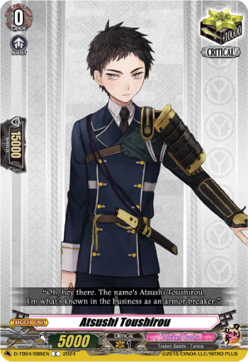 (086) Cardfight Vanguard Touken Ranbu ONLINE 2023 Single: Atsushi Toushirou [D Format]  Common