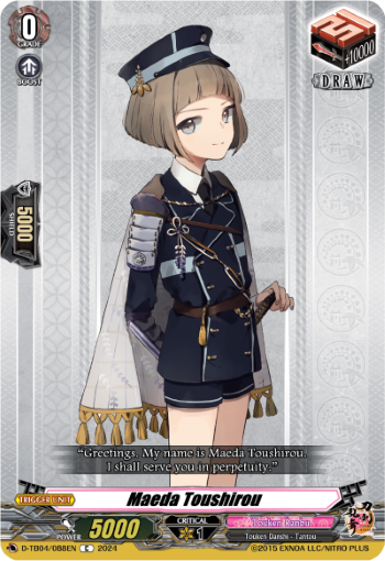 (088) Cardfight Vanguard Touken Ranbu ONLINE 2023 Single: Maeda Toushirou [D Format]  Common