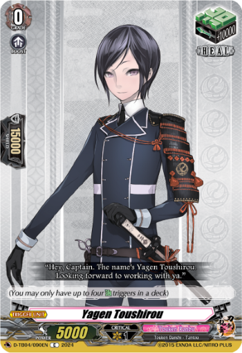 (090) Cardfight Vanguard Touken Ranbu ONLINE 2023 Single: Yagen Toushirou [D Format]  Common