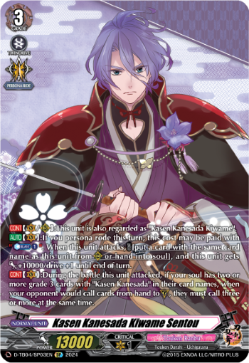 (SP03) Cardfight Vanguard Touken Ranbu ONLINE 2023 Single: Kasen Kanesada Kiwame Sentou [D-Format] (V.2 - Special Parallel)  Special Parallel