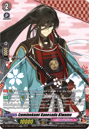 (SP11) Cardfight Vanguard Touken Ranbu ONLINE 2023 Single: Izuminokami Kanesada Kiwame [D-Format] (V.2 - Special Parallel)  Special Parallel
