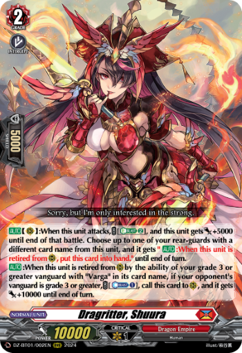 (002) Cardfight Vanguard Fated Clash Single: Dragritter, Shuura [D-Format] (V.1 - Triple Rare)  Triple Rare